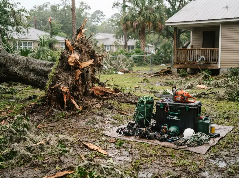 Storm damaged tree removal service