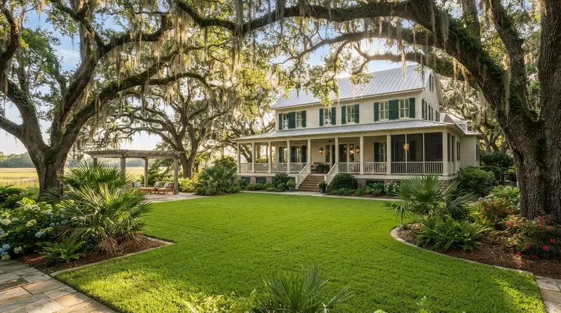 Beautiful landscaped Johns Island backyard Beautiful landscaped Johns Island backyard