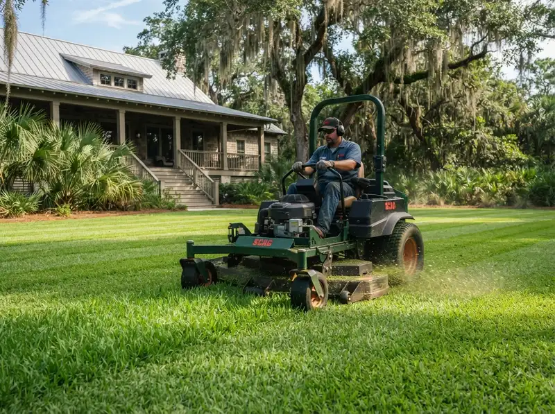 Professional lawn mowing in Johns Island