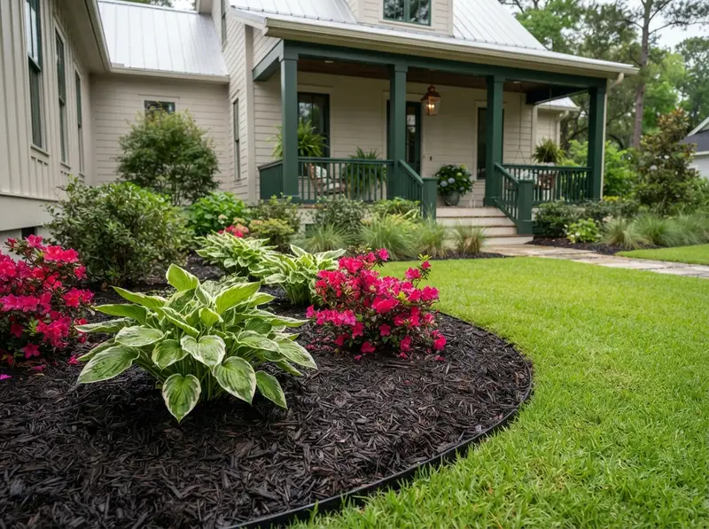 Fresh mulch and garden bed service